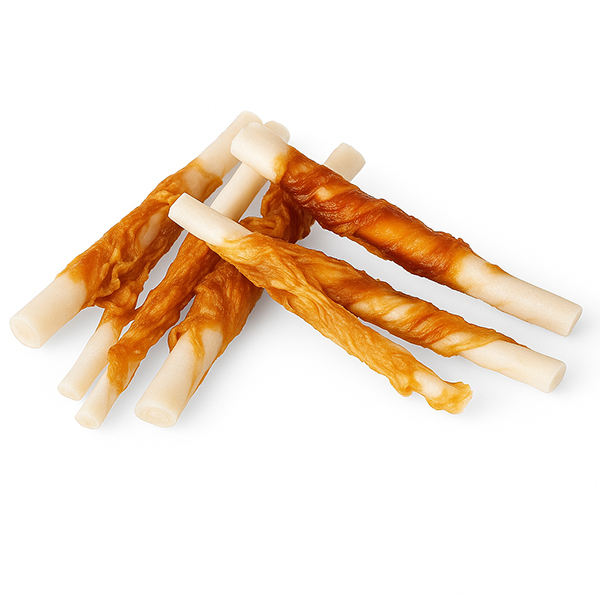 Q.Palo de cuero crudo de Pollo QBH013-Precio 1ud-Bolsa 44ud.18cm