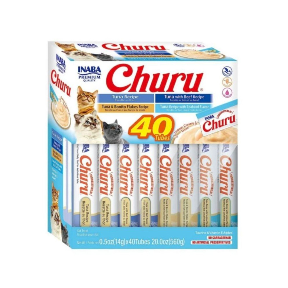 Churu Cat Variedades ATUN-40Tubos.Caja Azul.063504.DESCATALOGADO