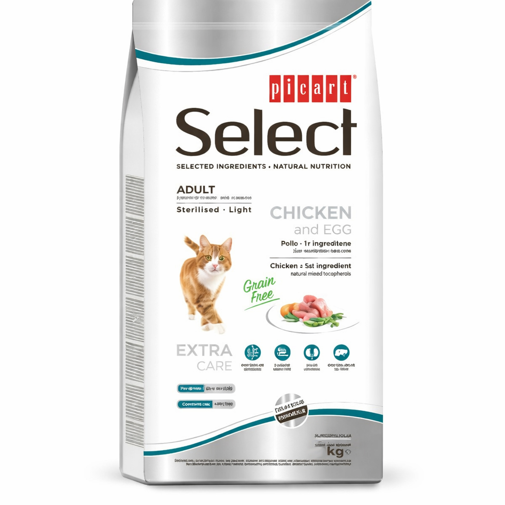 SELECT CAT ADULT GRAIN FREE - STERILISED·LIGHT 8kg