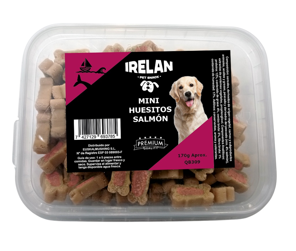 IRELAN MINI HUESITOS SALMON 170GR QB309